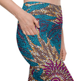 Tribal Marks Ankara Fire Print Stretch Pants with pockets