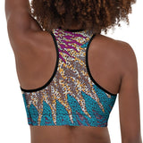 Tribal Marks by 'dami Ankara Fire Print Padded Sports bra