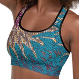 Tribal Marks Ankara Fire Print padded sports bra
