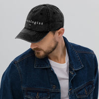 Man wearing Tribal Marks Doxologist vintage twill cap in maroon
