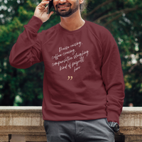 Man wearing Tribal Marks Team customized Payroll Hero Sweatshirt