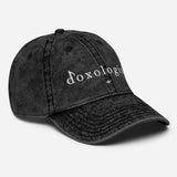 Tribal Marks Doxologist vintage twill cap in black in angle detail