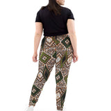 Back view of a woman wearing Tribal Marks' The Proverb Ankara Print Graphic Women's Ankara Joggers