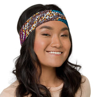 Model wearing Tribal Marks Ankara Passion Stretch Headband