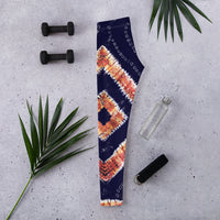 Flat Lay View of the West African Batik Adire Tie Dye Leggings - Tribal Marks - Identity, Truth and Culture Lifestyle Brand