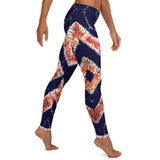 Right Side View of the West African Batik Adire Tie Dye Leggings - Tribal Marks - Identity, Truth and Culture Lifestyle Brand