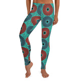 Front View of the Retro Sun Burst Ankara African Print Leggings - Tribal Marks - Identity, Truth and Culture Lifestyle Brand